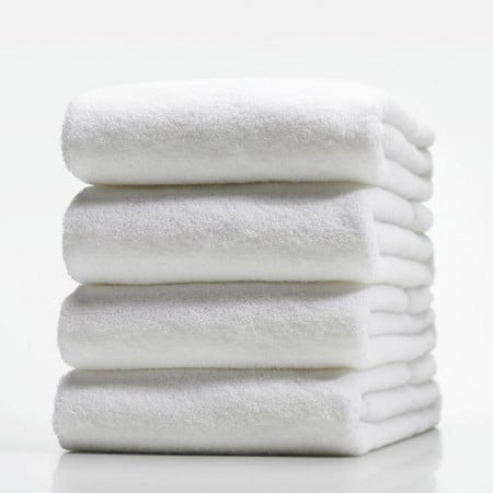 Set 4 Prosoape Hotel , Clasic fără bordură, 100% Bumbac 550gsm, ALB, PPH22