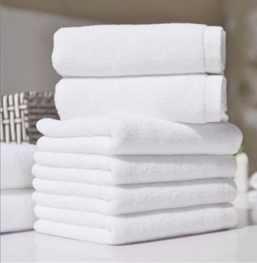Set 10 Prosoape Hotel , Clasic fără bordură, 100% Bumbac 550gsm, ALB, PPH24