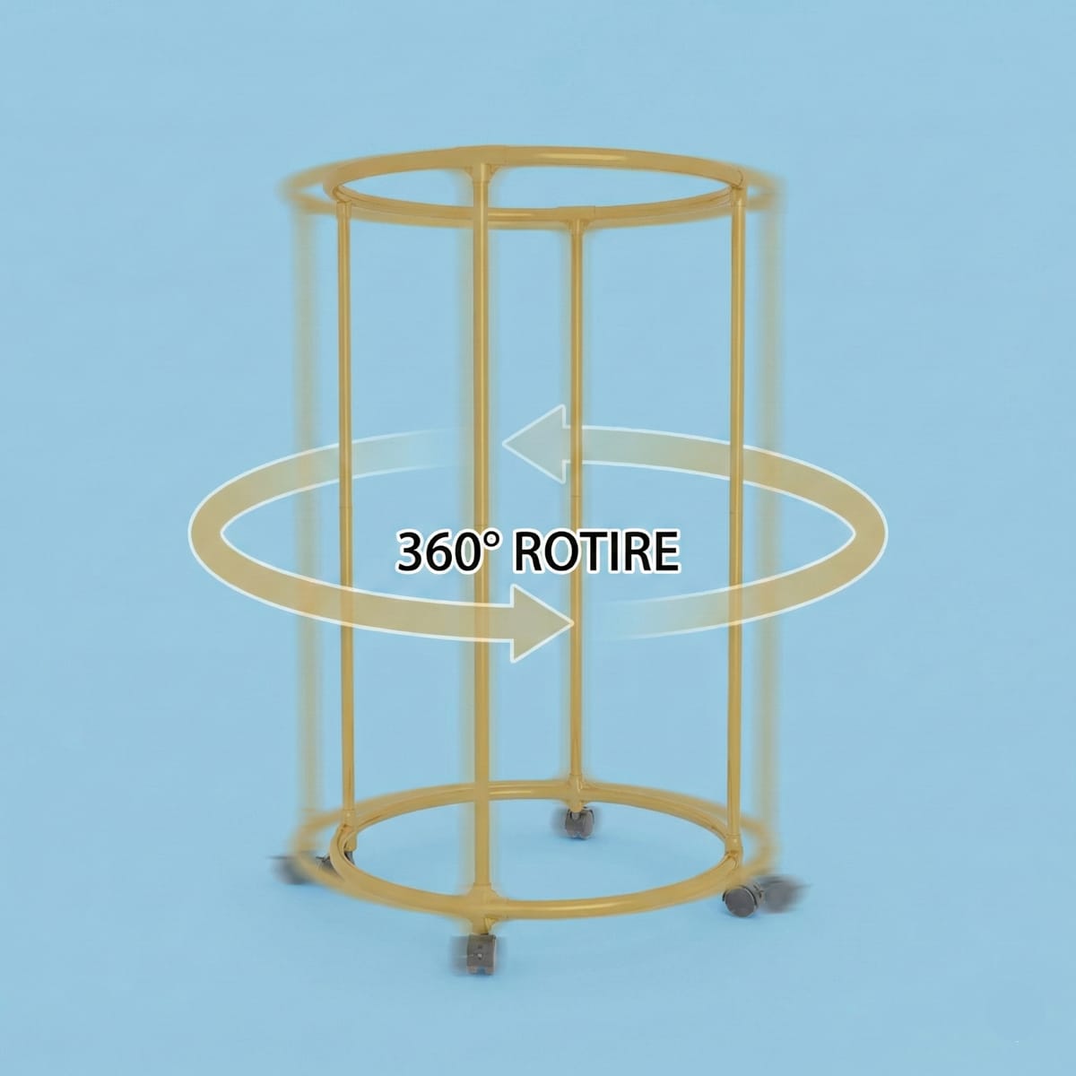 Suport rotund din oțel Inoxidabil pentru haine, cu roti, finisaj cromat, capacitate 40 kg