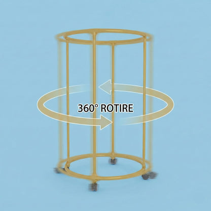 Suport rotund din oțel Inoxidabil pentru haine, cu roti, finisaj cromat, capacitate 40 kg