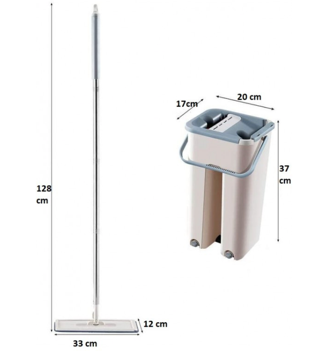 Pachet Curatenie Profesional Mop cu Galeata si 2 Rezerve Microfibra