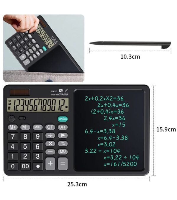 Calculator de birou 2-în-1 cu tabletă LCD de scris integrată