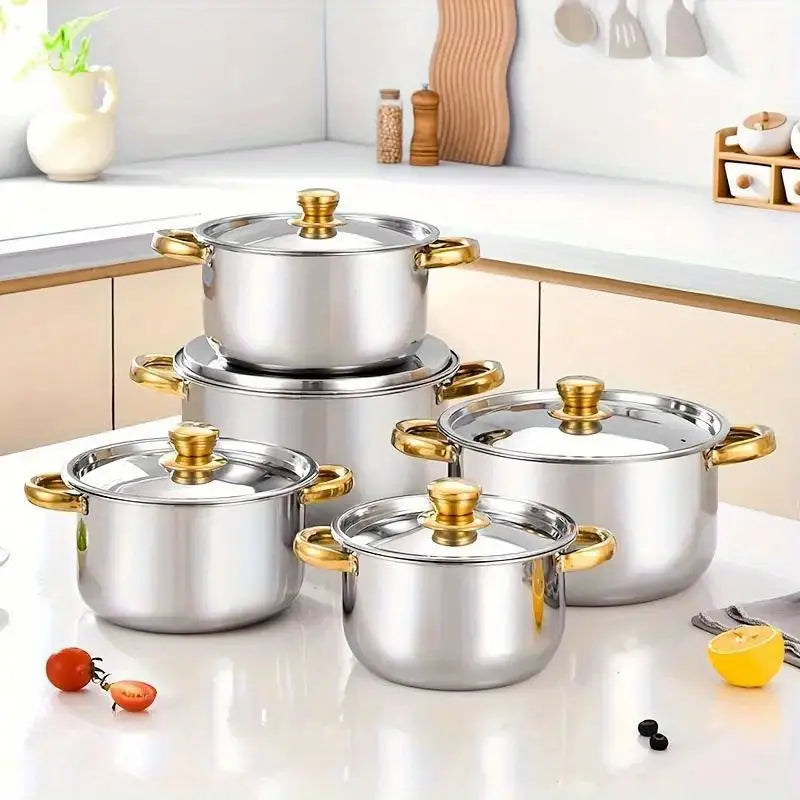 Set complet 5 oale de inox, capace de sticla, 10 piese,