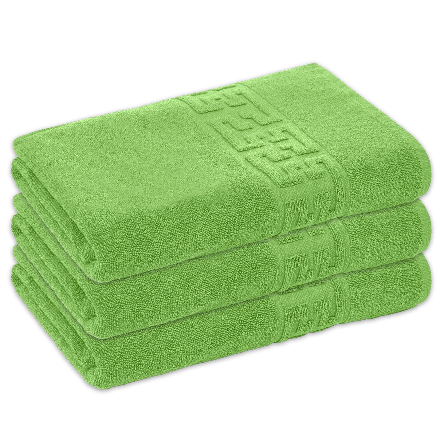 Set 3 prosoape corp, Bumbac 100%, 70x130 ,Model Greek Border, Verde, PCM25