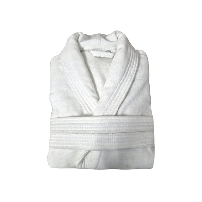 Halat de baie Premium, Velur, Bumbac foarte fin, Alb, HV11
